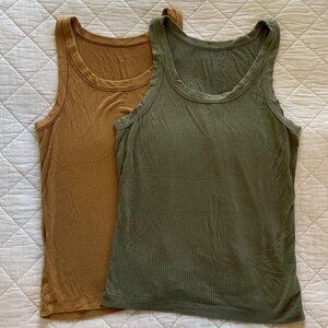 SET OF 2 - American Eagle - Soft & Sexy Ribbed Tanks, Size Small